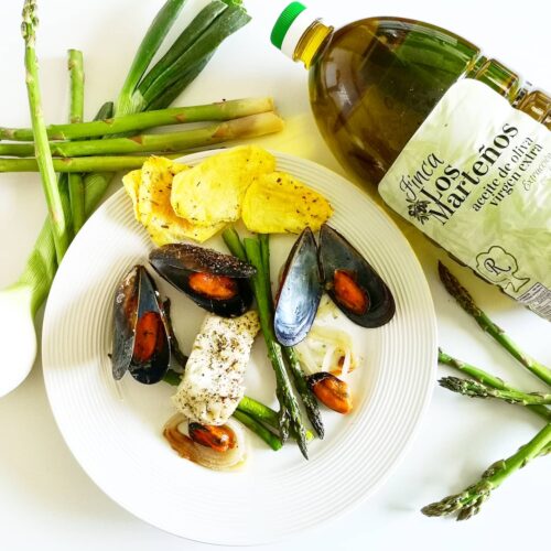Receta Sin Gluten: Merluza Exótica con Mejillones y Trigueros